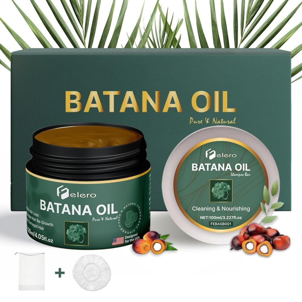 زيت باتانا الخام لنمو الشعر (120 مل) وبار شامبو باتانا (100 مل)، أصلي من هندوراس من دكتور سيبي لشعر أكثر كثافة وقوة ومنع تساقط الشعر للنساء والرجال (غطاء دش وشنطة صابون مرفقة)