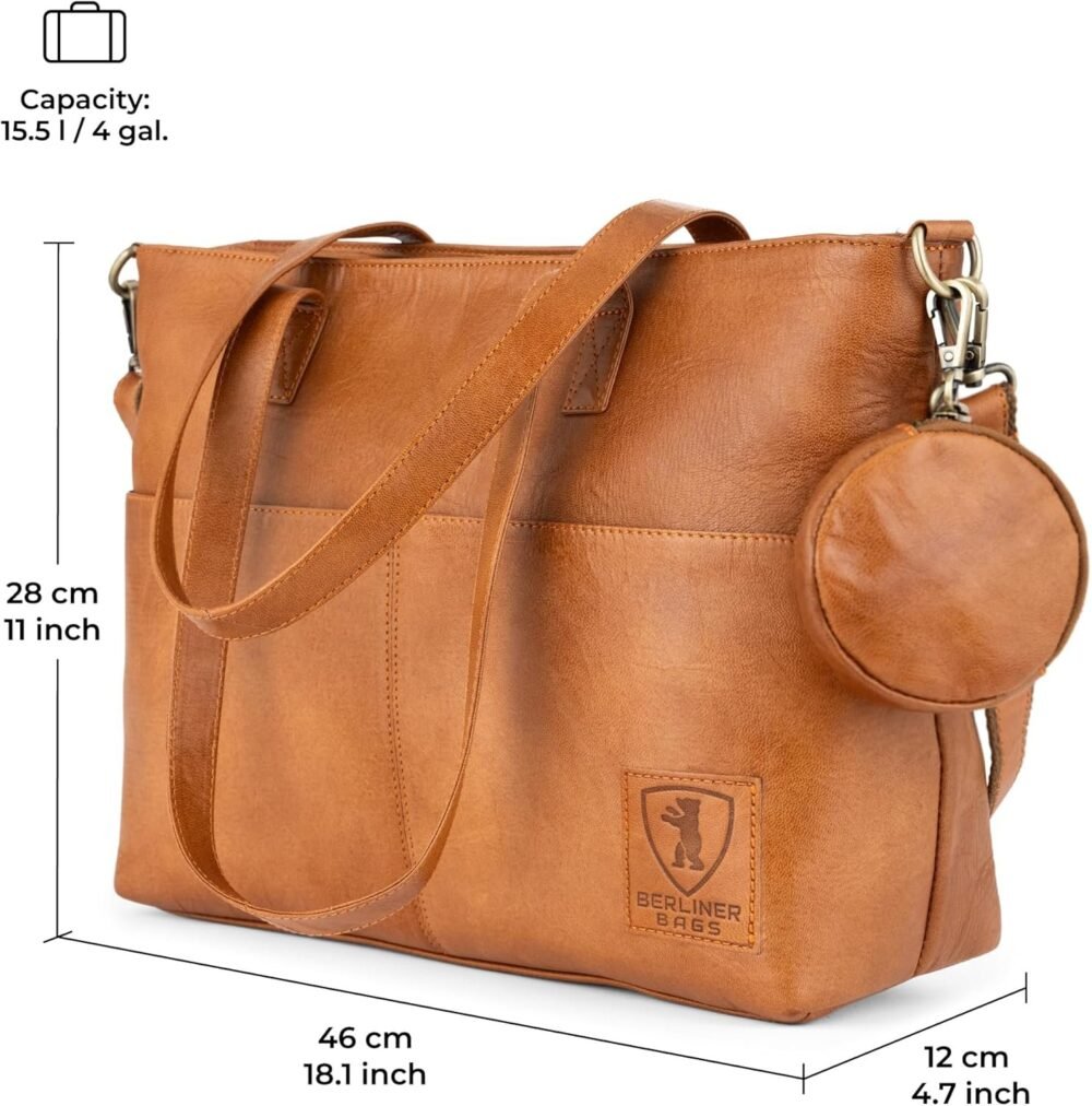 حقيبة يد جلدية فاخرة "برلينر باغز جوليا" - لون بني - الصورة 3