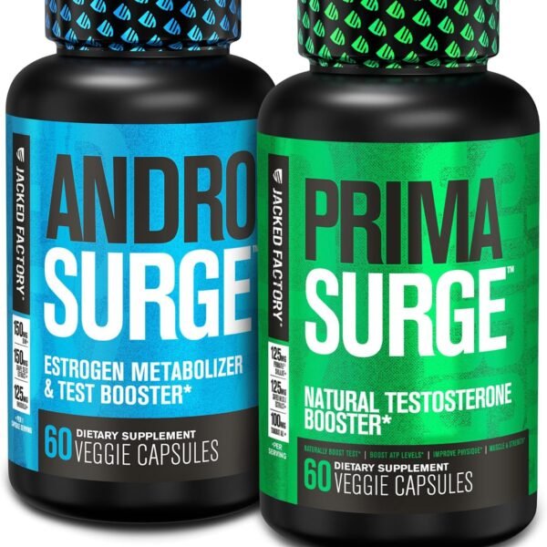 مكمل جكِد فاكترى لرفع مستوى التستوستيرون للرجال | مثبط الإستروجين مع تونجكات علي - أندروسيرج مضاد للإستروجين + بريما سيرج لزيادة التستوستيرون الطبيعي | لدعم نمو العضلات، الحيوية والطاقة | 30 يومًا