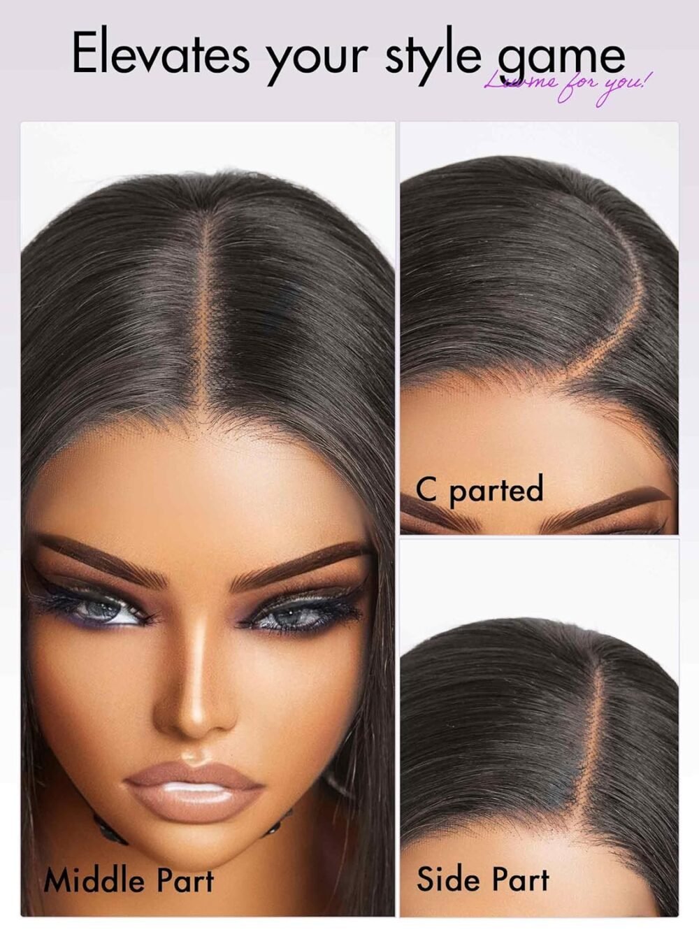 ⁦باروكة شعر بشري LUVME 18 بوصة، شعر مستقيم، غطاء أمامي HD، بدون غراء، مع عقد مبيضة مسبقًا⁩ - الصورة ⁦6⁩