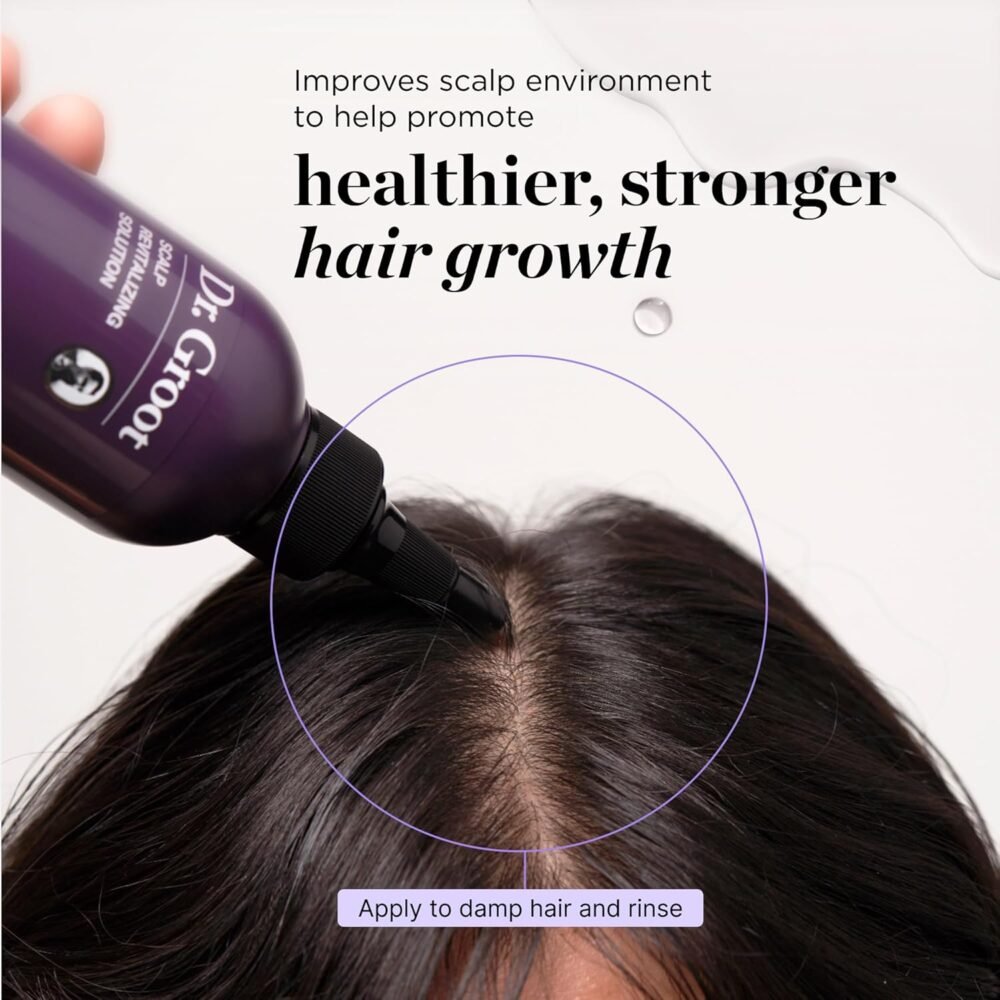 مجموعة Dr. Groot Scalp Revitalizing Solution لعلاج تساقط الشعر - شامبو لتكثيف الشعر وعلاج فروة الرأس الكوري - علاج مبتكر في الحمام لفروة الرأس للشعر الرقيق والجاف والمتجعد - الصورة 4