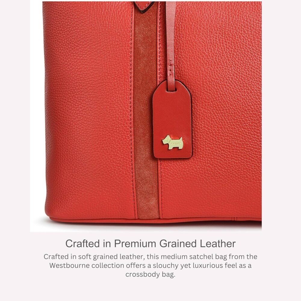 حقيبة ساتشيل جلدية للنساء من "رادلي لندن" ويستبورن - حقيبة كروس بودي متوسطة الحجم مع سحاب - الصورة 6