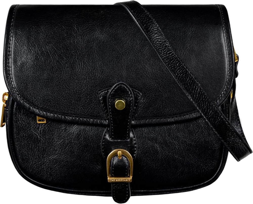 حقيبة "تايم ريسستانس" كروس بودي جلدية للنساء - حقيبة يد - حقيبة كتف - حقيبة ميسينجر - محفظة