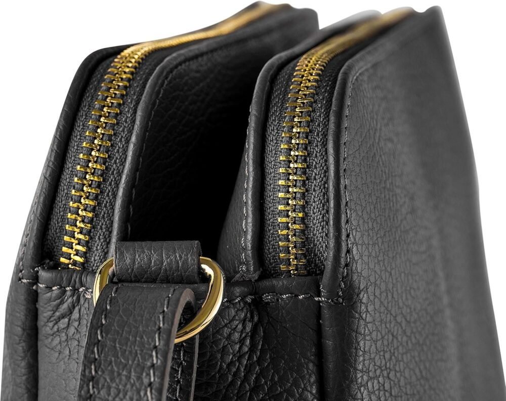 حقيبة "بارونسيللي" كروس بودي مصنوعة في إيطاليا من جلد إيطالي ناعم مع شرائط طويلة - الصورة 5