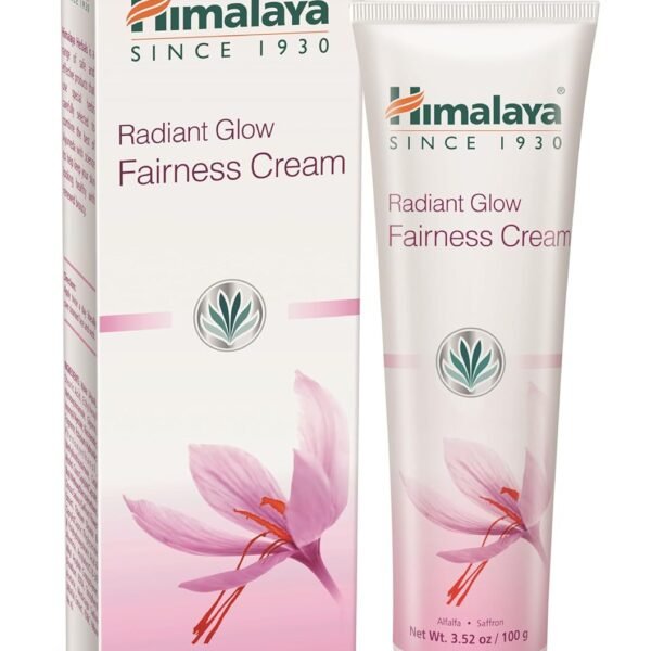 كريم هيمالايا جلواي للإنارة والتفتيح | كريم للحد من البقع الداكنة، أكياس العين والهالات السوداء | خالي من البارابين والتبييض | مرطب ومفتح للبشرة مع الزعفران والبرسيم الحجازي | 100 جرام