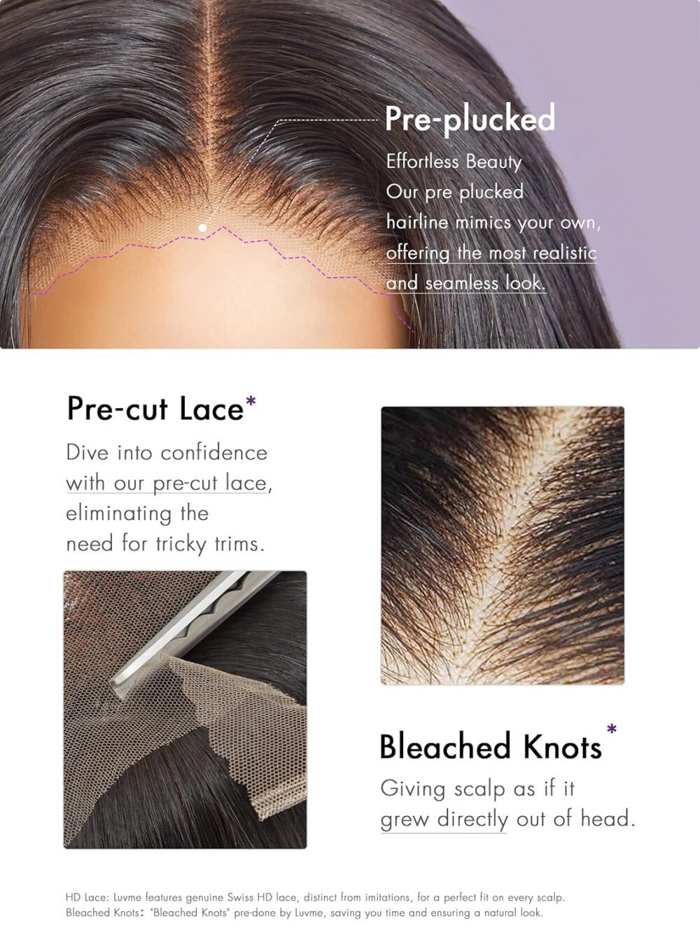 باروكة شعر بشري لوف مي 5X5 مع تسريحات مزيج بني هايلايت وموجات الجسم الحرة، بوب قصير 12 بوصة، بدون غراء، مع لاصق مقدمة جاهز، تم تصفيفها مسبقاً للنساء - الصورة 3